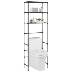 3-Tier Storage Rack over Toilet Black 20.9"x11"x66.5"