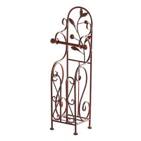 Benzara Classic Free standing Metal Toilet Paper Holder, Bronze