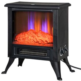 Electric Fireplace Heater LED Flame Fireplace Stove BLACK-AS