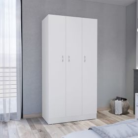 DEPOT E-SHOP Westbury Wardrobe Armoire with 3-Doors and 2-Inner Drawers, White