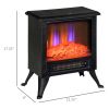 Electric Fireplace Heater LED Flame Fireplace Stove BLACK-AS