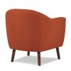 Orange Fabric Upholstered Accent Chair 1pc Espresso Finish Legs Button Tufted Solid Wood Furniture Living Room Chair