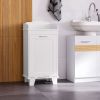 Free Standing Home Organizer Hamper, Bathroom Storage Cabinet, White