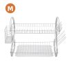 Multifunctional S-shaped Dual Layers Bowls & Dishes & Chopsticks & Spoons Collection Shelf Dish Drainer XH