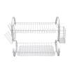 Multifunctional S-shaped Dual Layers Bowls & Dishes & Chopsticks & Spoons Collection Shelf Dish Drainer XH