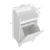 Free Standing Home Organizer Hamper, Bathroom Storage Cabinet, White