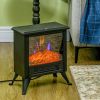 Electric Fireplace Heater LED Flame Fireplace Stove BLACK-AS