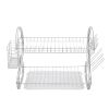 Multifunctional S-shaped Dual Layers Bowls & Dishes & Chopsticks & Spoons Collection Shelf Dish Drainer XH