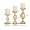 The Novogratz 3 Candle Gold Aluminum Pillar Candle Holder, Set of 3