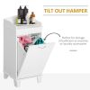 Free Standing Home Organizer Hamper, Bathroom Storage Cabinet, White