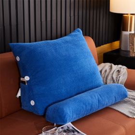 Waist Backrest Pillow Bedside Backrest Lumbar Cushion Bed Sofa (Option: Royal Blue-45x22x50cm with headrest)