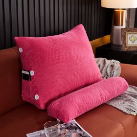 Waist Backrest Pillow Bedside Backrest Lumbar Cushion Bed Sofa (Option: Rose Red-45x22x50cm without headrest)