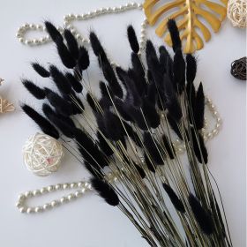 Dried Flowers Pampas Grass Mixed Bunny Rabbit Tail Lagurus Bouquet Wedding Christmas Decoration Natural Reed Flower Home Decora (Color: black rabbit tail)