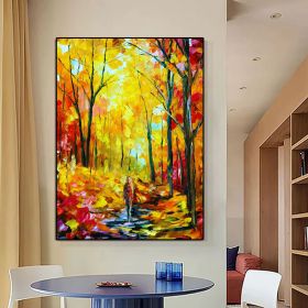 Modern Abstract abstract forest Gold Foil tree Oil Painting large hand painted Abstract Painting Canvas For Home Decoration (size: 50x70cm)