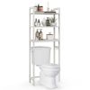 Over-The-Toilet Storage Shelf Space Saving Metal Bathroom Organizer Hooks