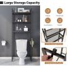 Over-The-Toilet Storage Shelf Space Saving Metal Bathroom Organizer Hooks