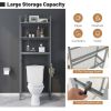 Over-The-Toilet Storage Shelf Space Saving Metal Bathroom Organizer Hooks