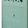 Tall Bathroom Cabinet;  Freestanding Storage Cabinet with Drawer and Doors;  MDF Board;  Acrylic Door;  Adjustable Shelf